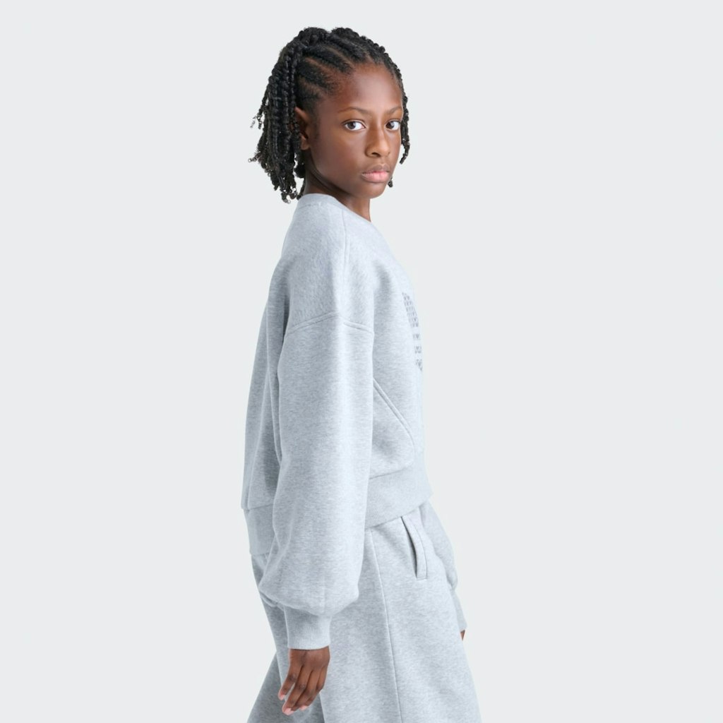 Adidas Trefoil Heather Fleece Crew Sweatshirt: $30