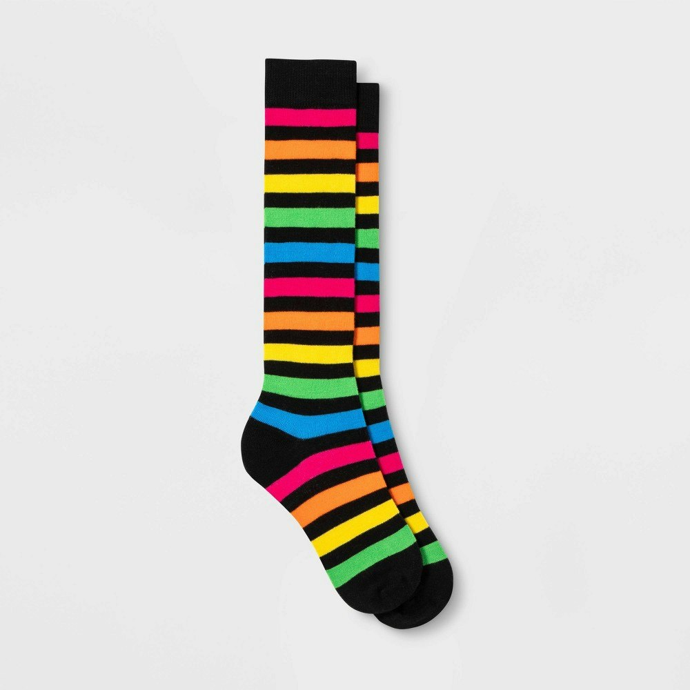 Women's Rainbow Striped Knee High Socks 4-Pack: $3
