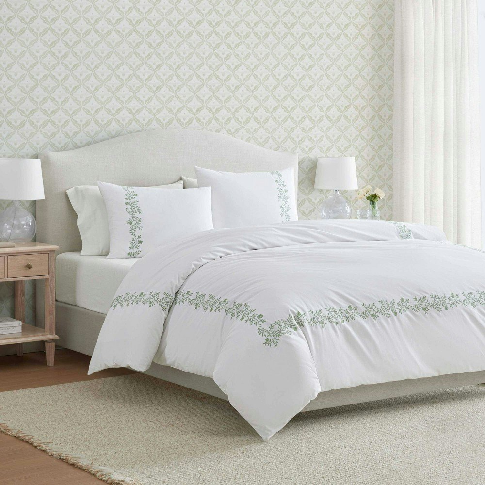 Martha Stewart Garden Path Embroidery Twin Duvet Set: $99.99