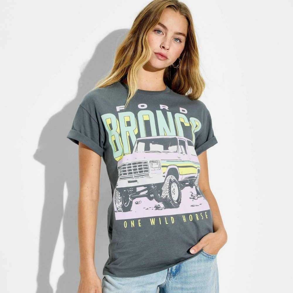 Women's Pink Bronco Graphic T-Shirt: $12
