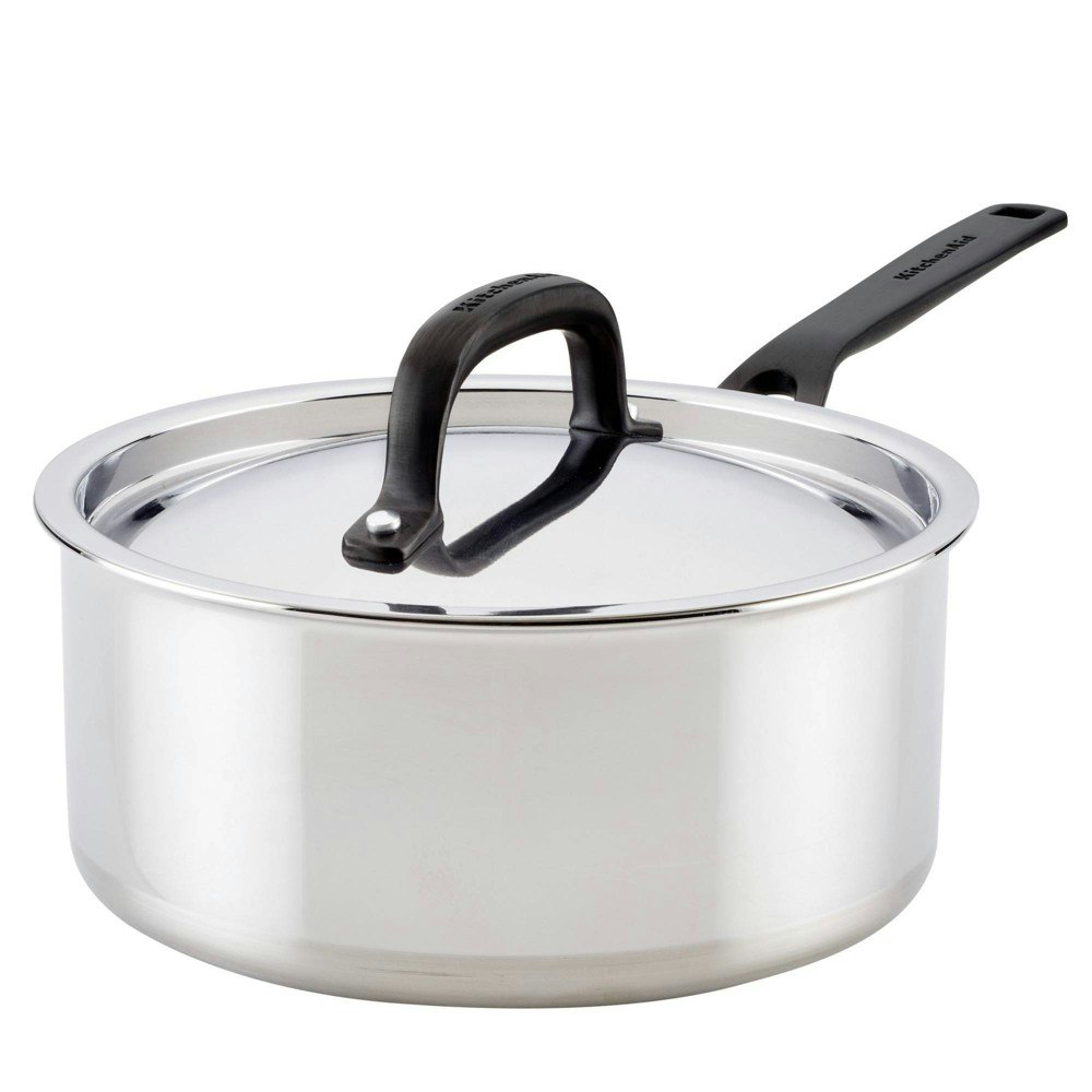 KitchenAid 3-Quart 5-Ply Stainless Steel Covered Saucepan: $119.99