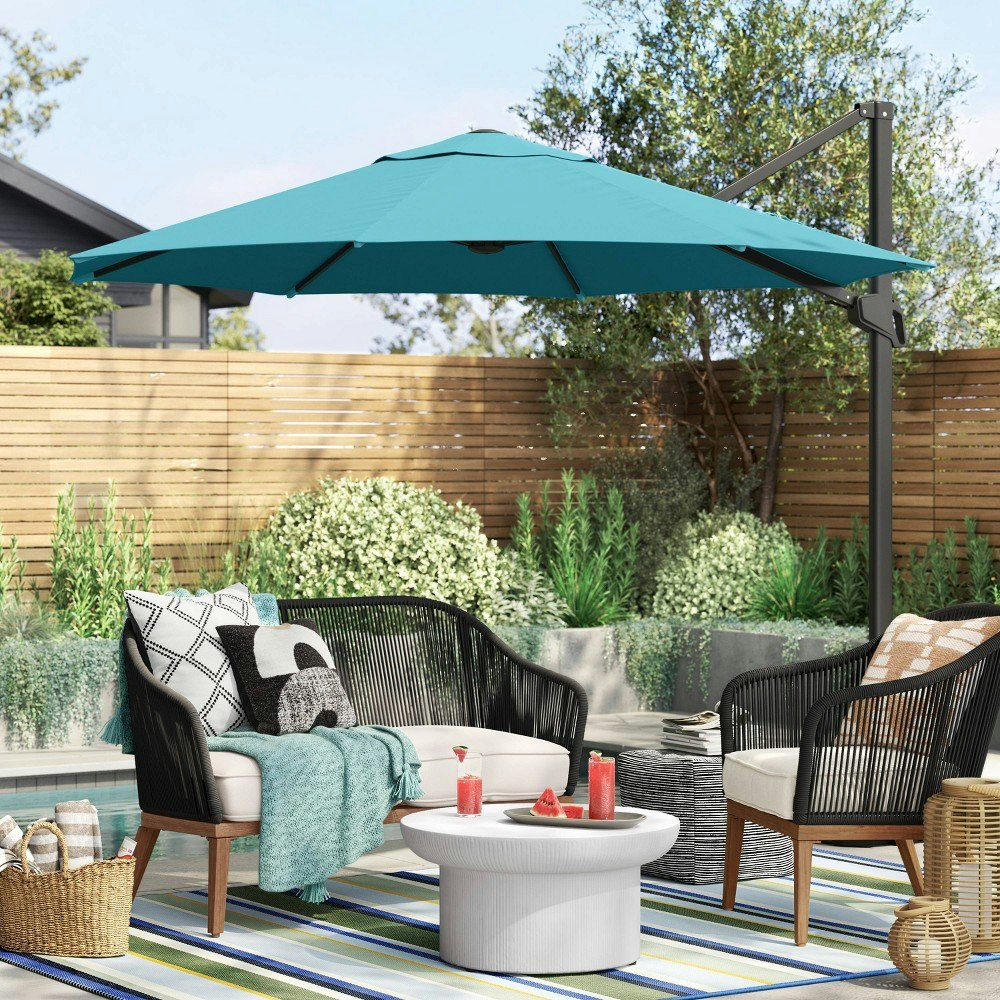 Threshold 11-Foot Round Offset Patio Cantilever Umbrella: $299 Threshold 11-Foot Round Offset Patio Cantilever Umbrella: $299
