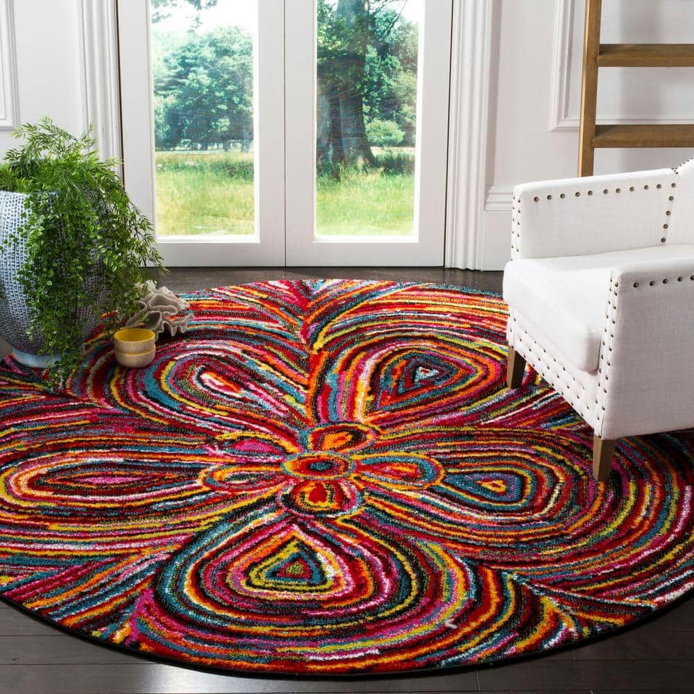 Aruba 9x9-Foot Round Floral Geometric Area Rug: $386 Aruba 9x9-Foot Round Floral Geometric Area Rug: $386
