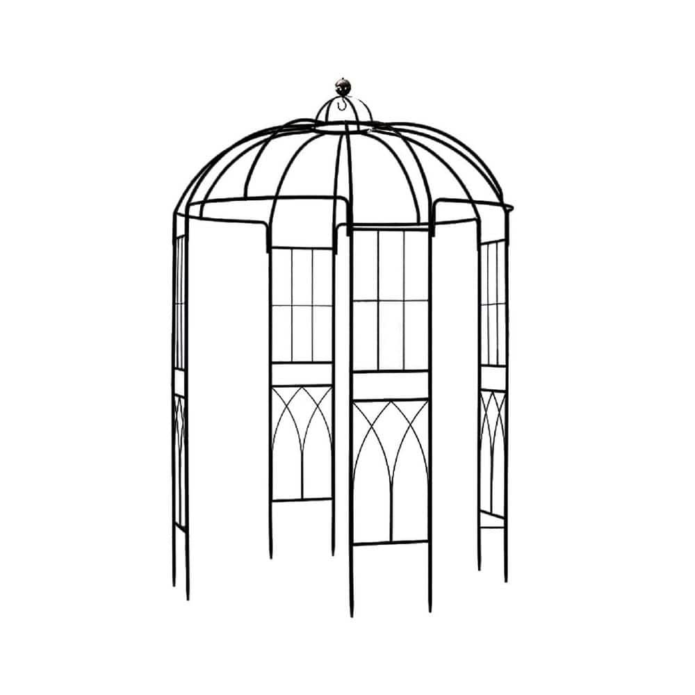 106.7-inch x 81.5-inch Iron Birdcage Garden Arbor Trellis: $390.76 106.7-inch x 81.5-inch Iron Birdcage Garden Arbor Trellis: $390.76