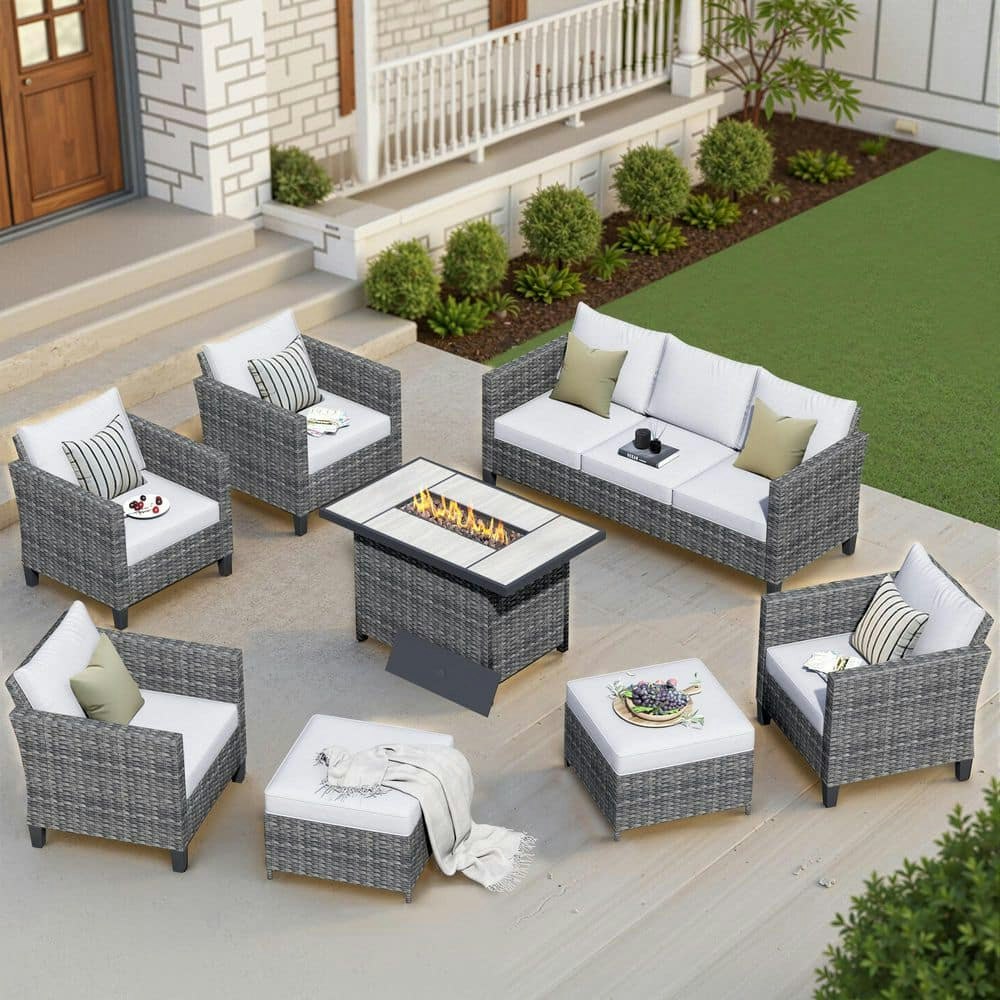 New Star 8-Piece Wicker Patio Fire Pit Conversation Set: $1,799 New Star 8-Piece Wicker Patio Fire Pit Conversation Set: $1,799