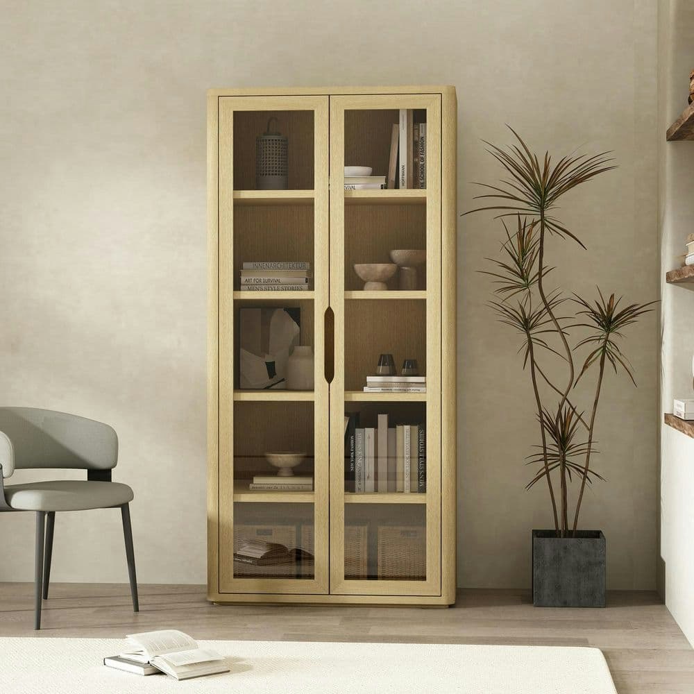 Rivington 79-Inch 5-Shelf Glass Door Bookcase: $485.63 Rivington 79-Inch 5-Shelf Glass Door Bookcase: $485.63