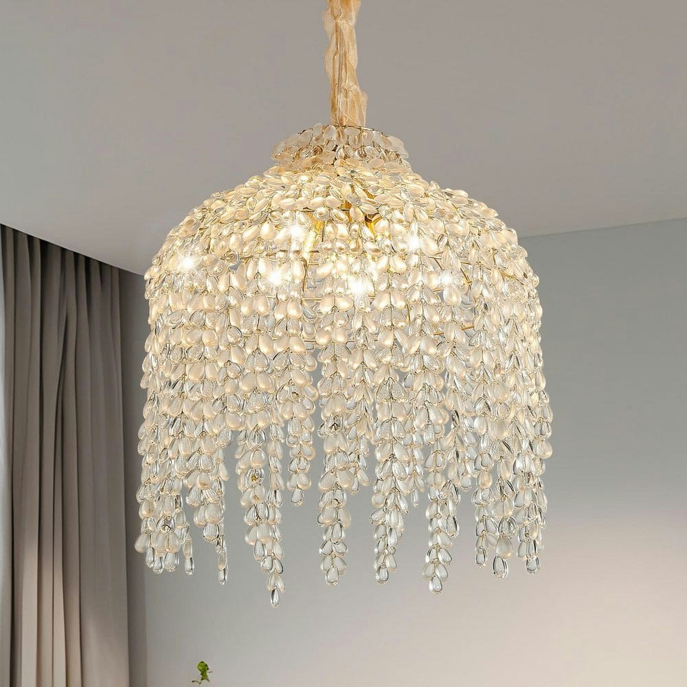 5-Light Gold and Crystal Pendant Chandelier: $212.70 5-Light Gold and Crystal Pendant Chandelier: $212.70