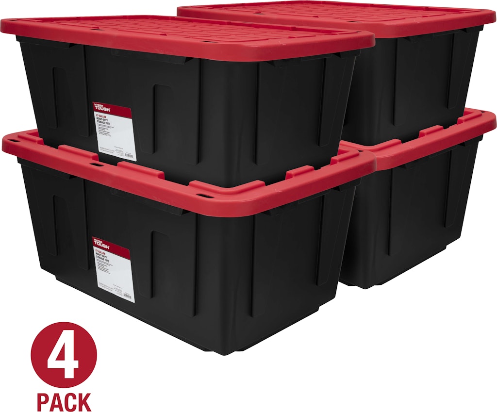 Hyper Tough 27-Gallon Storage Bin 4-Pack: $34