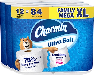 Charmin Ultra Soft Family Mega XL Toilet Paper for 24 rolls for $34 w/ Sub & Save + free shipping w/ Prime