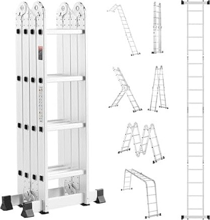 Vevor 7-in-1 Multi-Purpose Folding Ladder: $104
