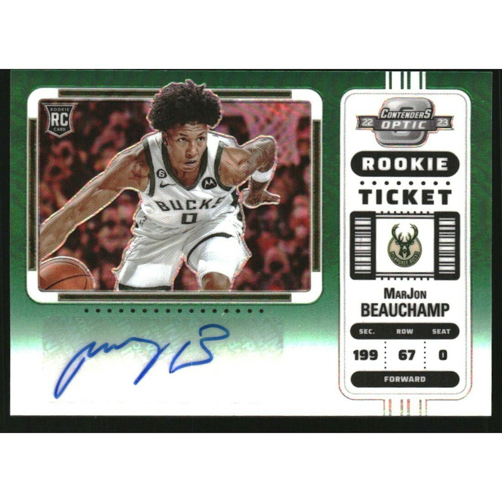2022-23 Panini Contenders Optic MarJon Beauchamp Autograph Card: $36 2022-23 Panini Contenders Optic MarJon Beauchamp Autograph Card: $36