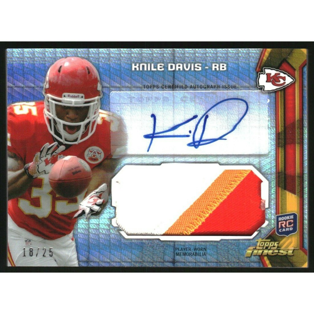 Knile Davis 2013 Finest Jumbo Jersey Autograph Prism Refractor Card: $18 Knile Davis 2013 Finest Jumbo Jersey Autograph Prism Refractor Card: $18