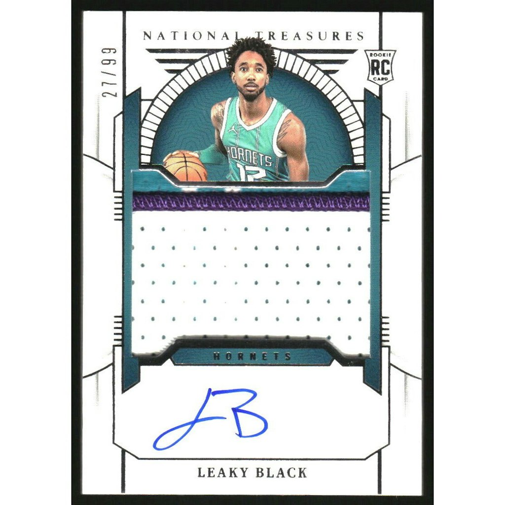 2023-24 Panini National Treasures Leaky Black Rookie Jersey Autograph Card: $25 2023-24 Panini National Treasures Leaky Black Rookie Jersey Autograph Card: $25