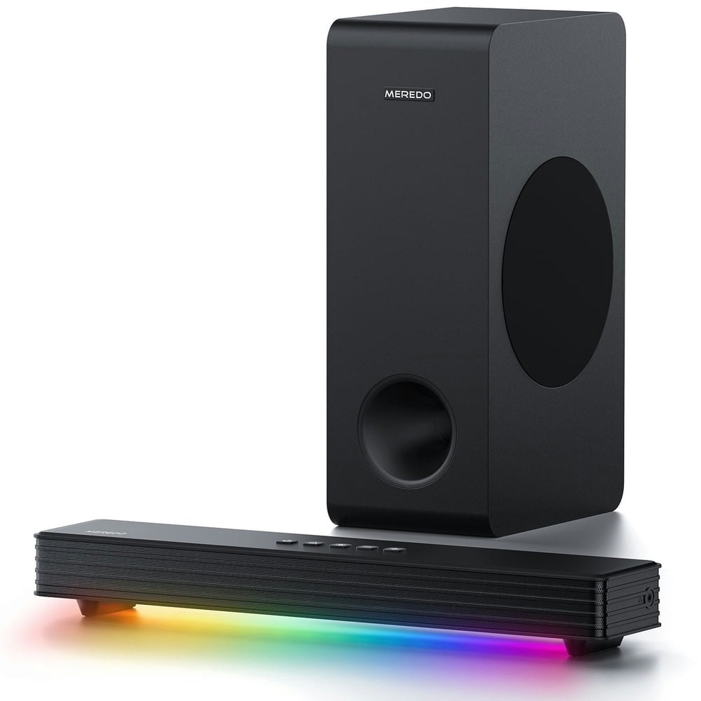 Meredo 3.1-Channel Soundbar with Wired Subwoofer: $99.98