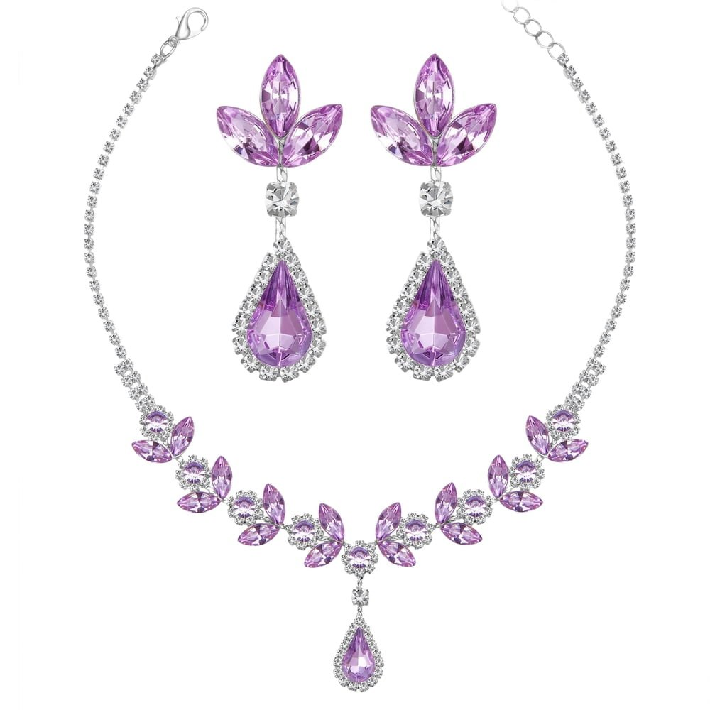 Juwaliy Teardrop Crystal Bridal Jewelry Set: $13.99 Juwaliy Teardrop Crystal Bridal Jewelry Set: $13.99