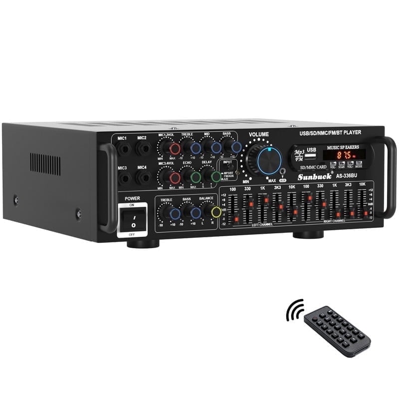 Sunbuck 2,000W Bluetooth HiFi Stereo Receiver: $60.02