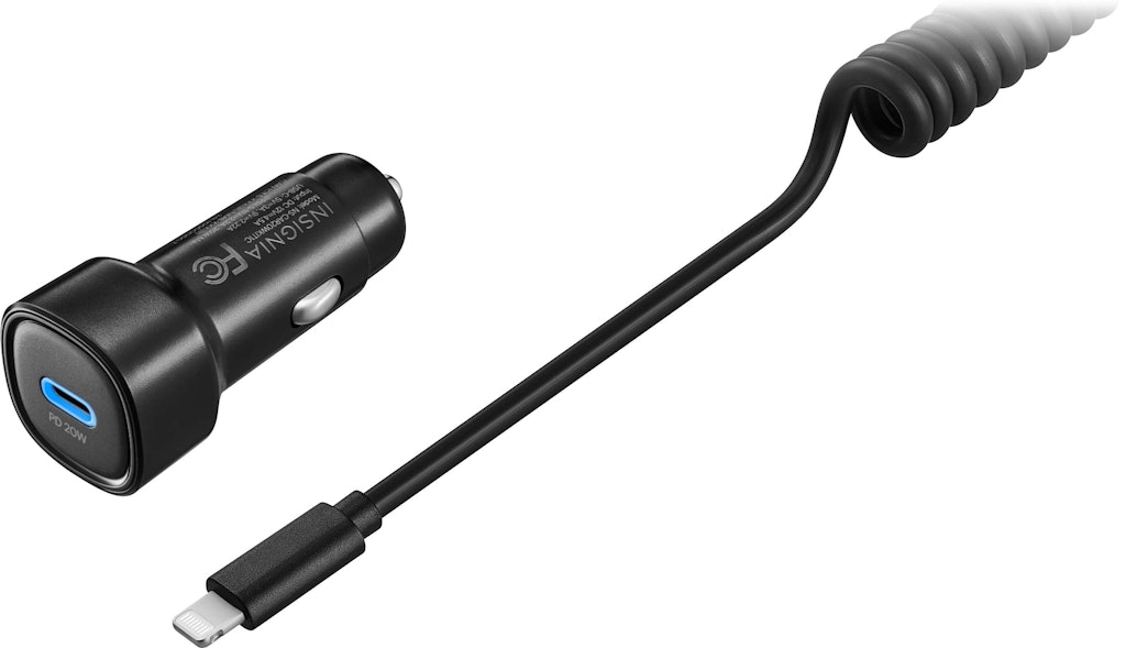 Insignia 20W 4-Foot Car Charger Kit for Apple Devices: $9.99 Insignia 20W 4-Foot Car Charger Kit for Apple Devices: $9.99