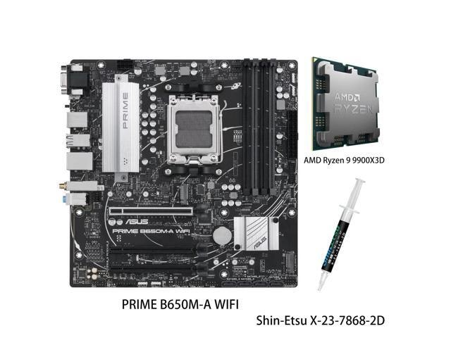 Asus Prime B650M-A WiFi Motherboard and AMD Ryzen 9 9900X3D CPU Combo: $1,199.99
