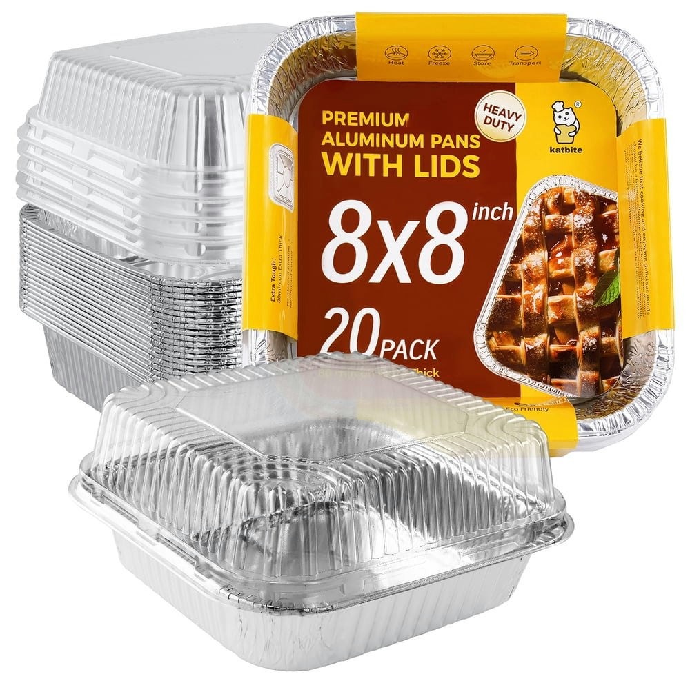 Katbite 8x8-inch Disposable Aluminum Foil Baking Pans 20-Pack: $19.99 Katbite 8x8-inch Disposable Aluminum Foil Baking Pans 20-Pack: $19.99