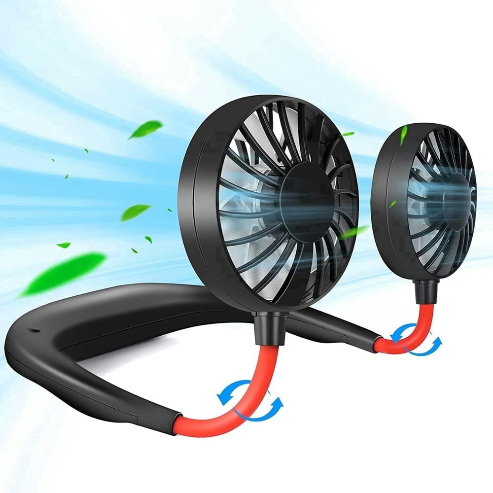 Portable 3-Speed Rechargeable Wearable Neck Fan: $9.18