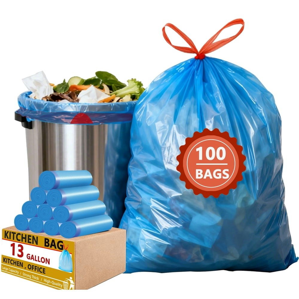 13-Gallon Drawstring Kitchen Trash Bags 100-Count: $16.89 13-Gallon Drawstring Kitchen Trash Bags 100-Count: $16.89