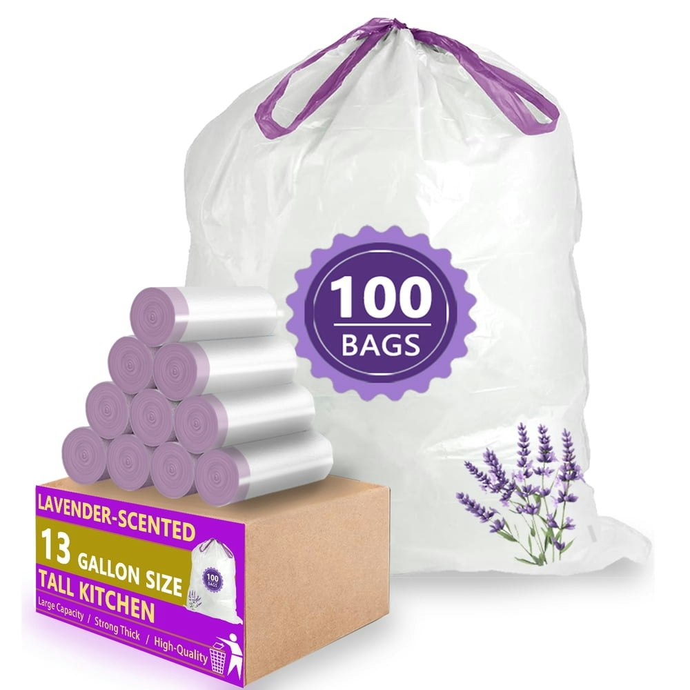 13-Gallon Lavender Scented Trash Bags 100-Count: $18.89 13-Gallon Lavender Scented Trash Bags 100-Count: $18.89