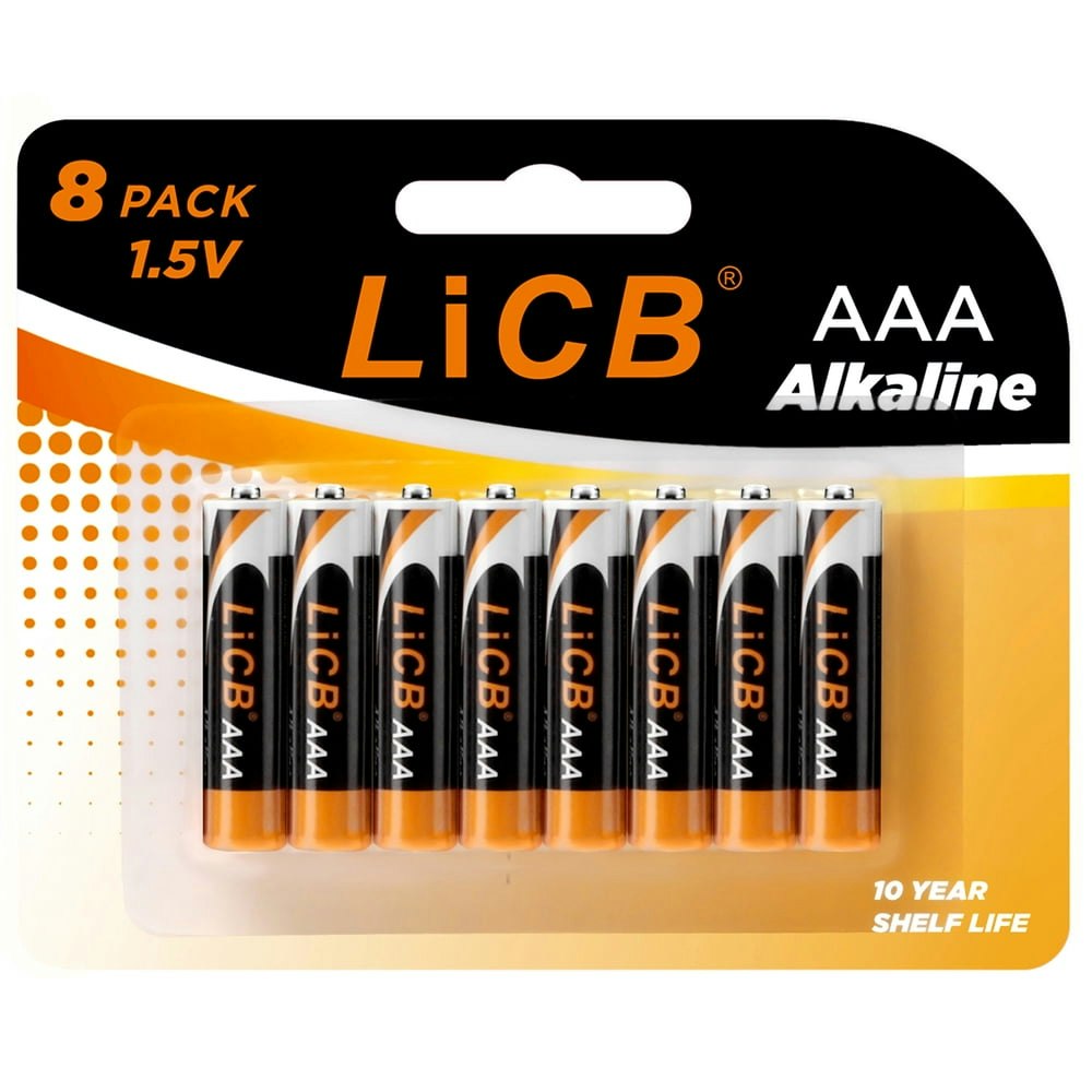 LiCB AAA Alkaline Batteries 8-Pack: $6.69