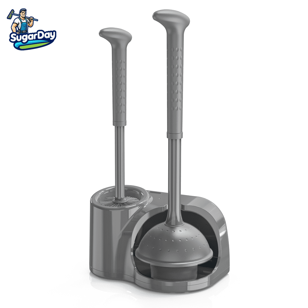 Sugarday Toilet Bowl Brush and Plunger Caddy Set: $17.99 Sugarday Toilet Bowl Brush and Plunger Caddy Set: $17.99