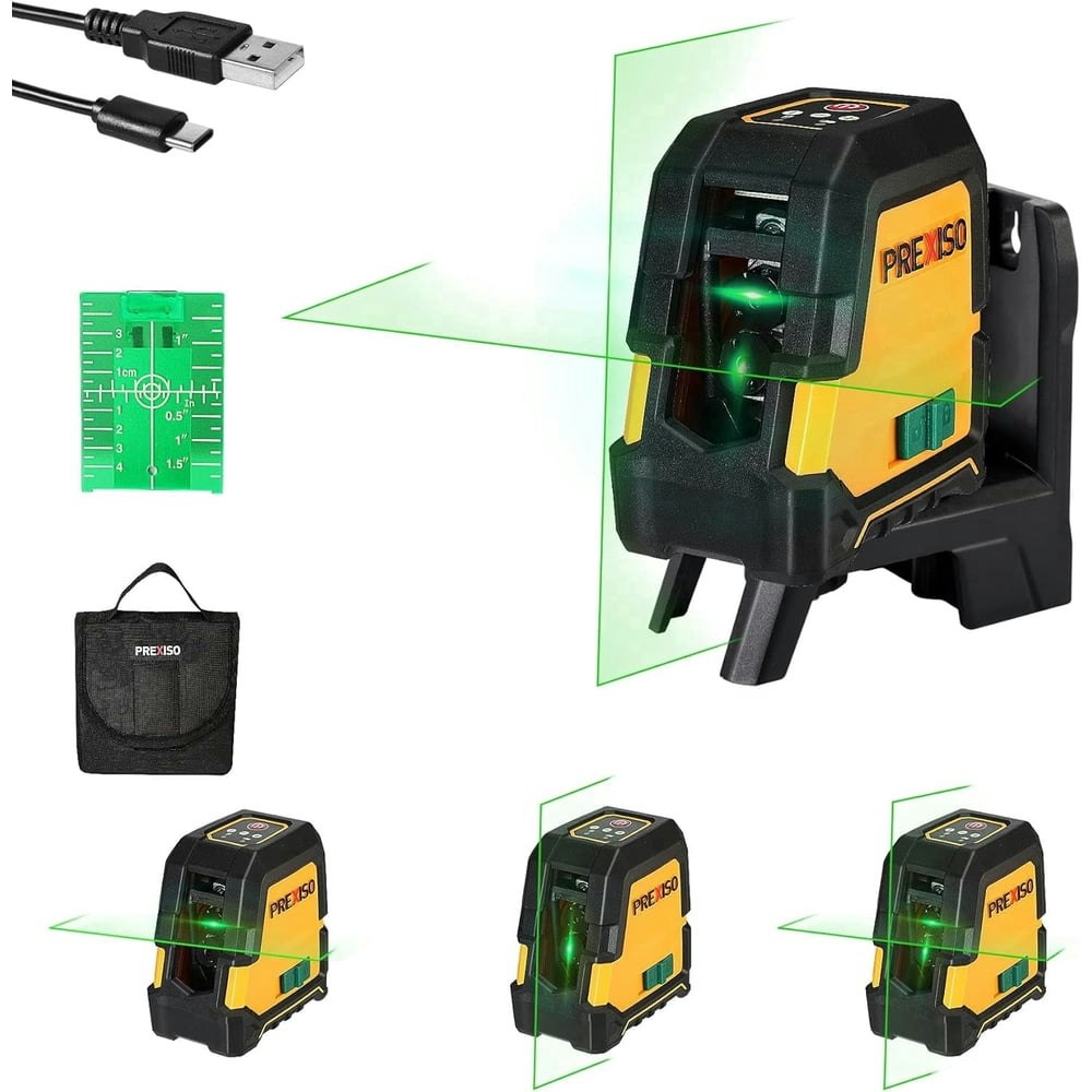 Prexiso 100-Foot Rechargeable Green Cross Line Laser Level: $42.99 Prexiso 100-Foot Rechargeable Green Cross Line Laser Level: $42.99