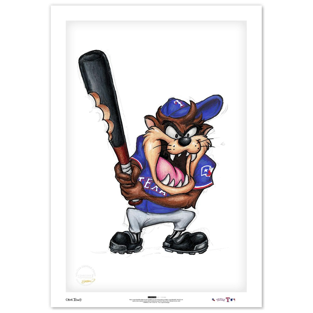 Tasmanian Devil Texas Rangers 24" x 36" Looney Tunes Fine Art Print: $159.99 Tasmanian Devil Texas Rangers 24" x 36" Looney Tunes Fine Art Print: $159.99