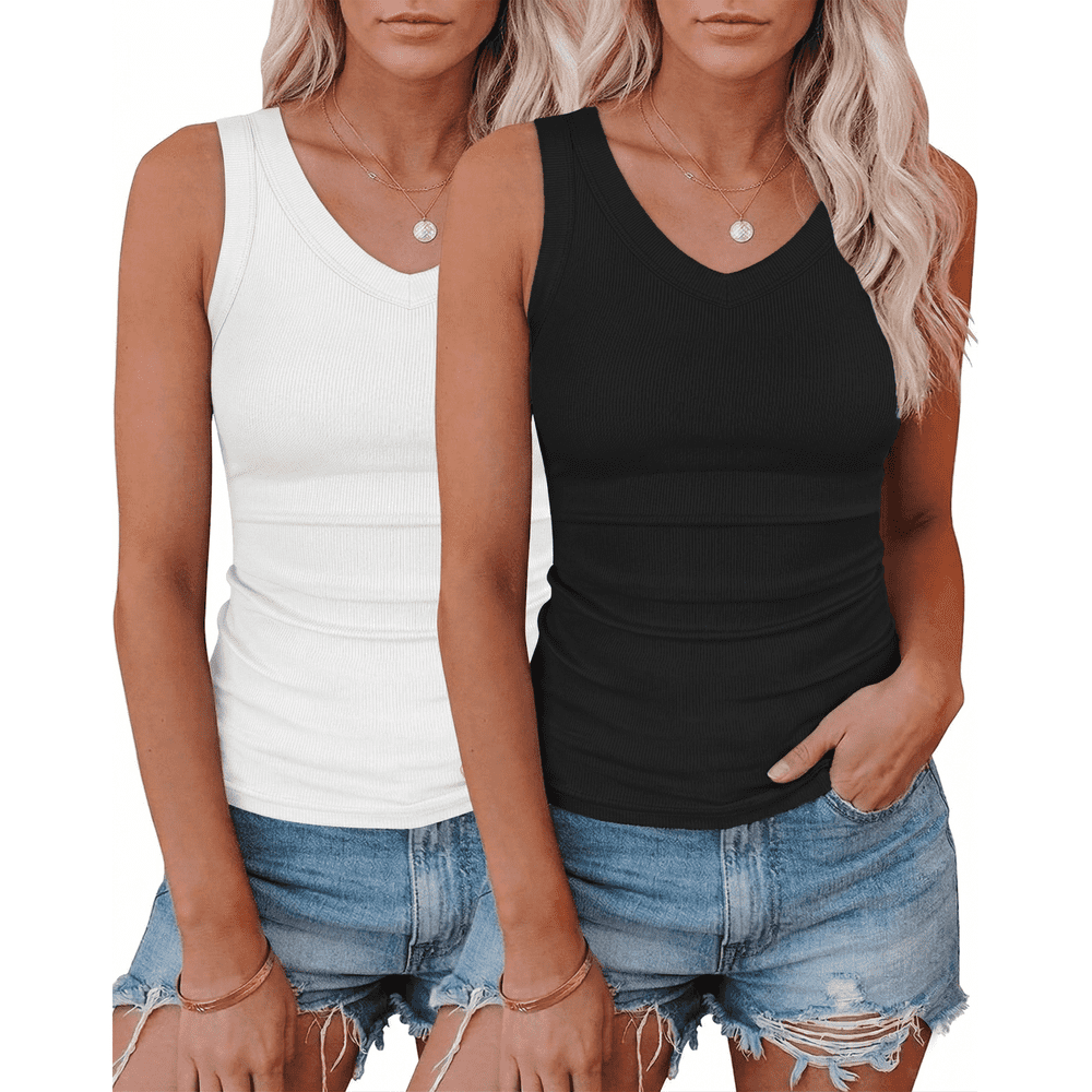 WQD Women's V-Neck Ribbed Knit Tank Top 2-Pack: $14.59 WQD Women's V-Neck Ribbed Knit Tank Top 2-Pack: $14.59
