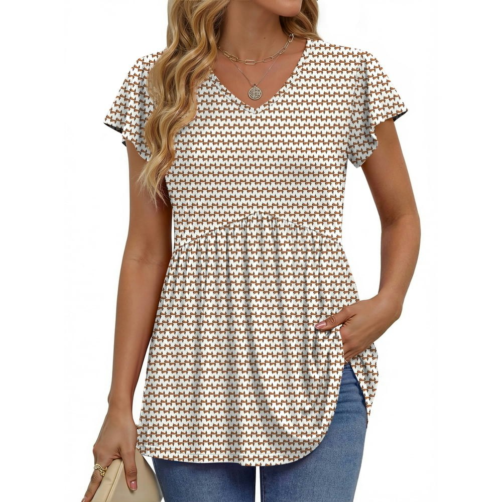 Fantaslook Women's V-Neck Short Sleeve Peplum Tunic Blouse: $11.99 Fantaslook Women's V-Neck Short Sleeve Peplum Tunic Blouse: $11.99