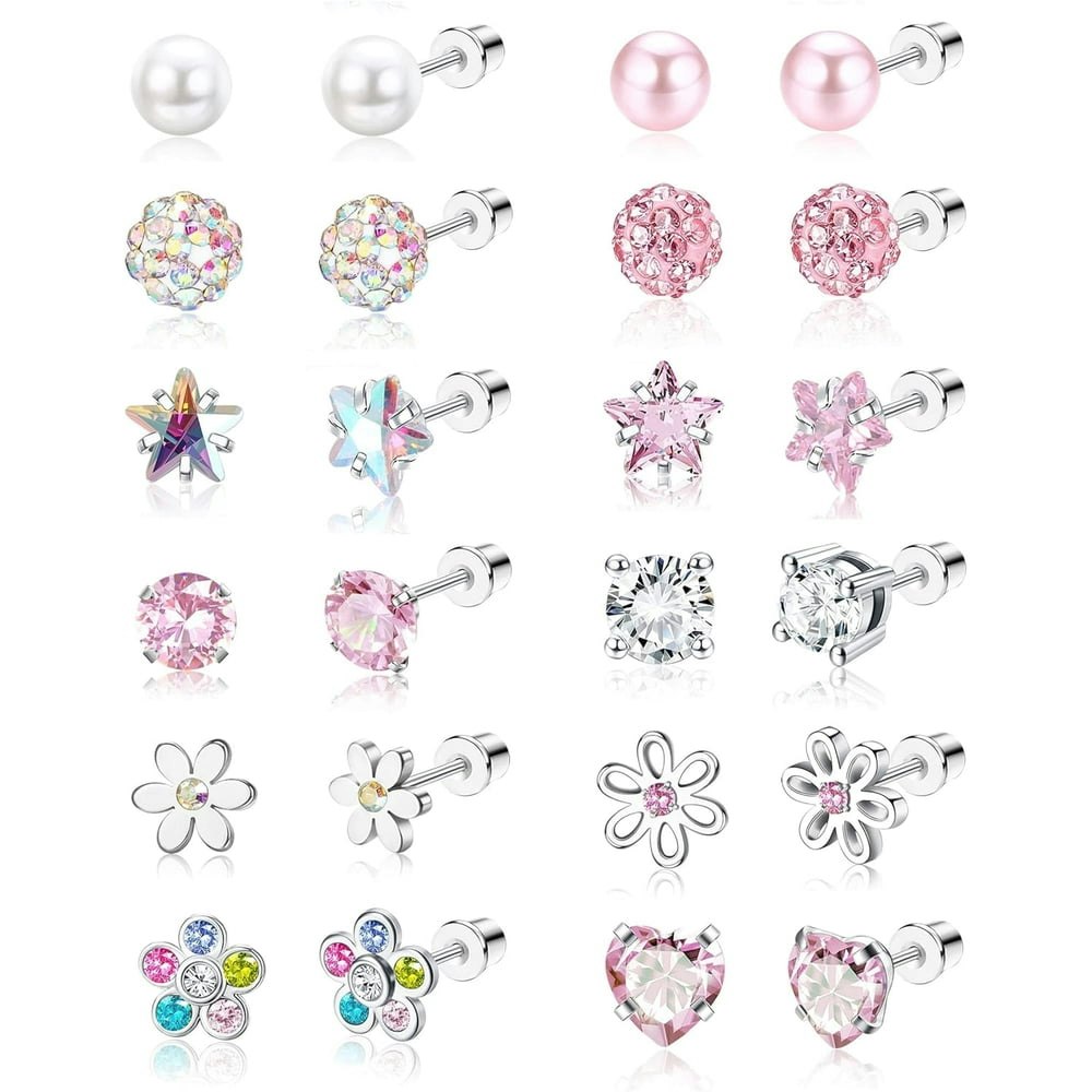 Txmasen Surgical Steel Screw Back Earring Set 12-Pair: $14.93 Txmasen Surgical Steel Screw Back Earring Set 12-Pair: $14.93