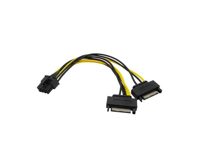 Dual 15-Pin SATA Male to PCIe 8-Pin Male Power Adapter Cable: $14.30 Dual 15-Pin SATA Male to PCIe 8-Pin Male Power Adapter Cable: $14.30