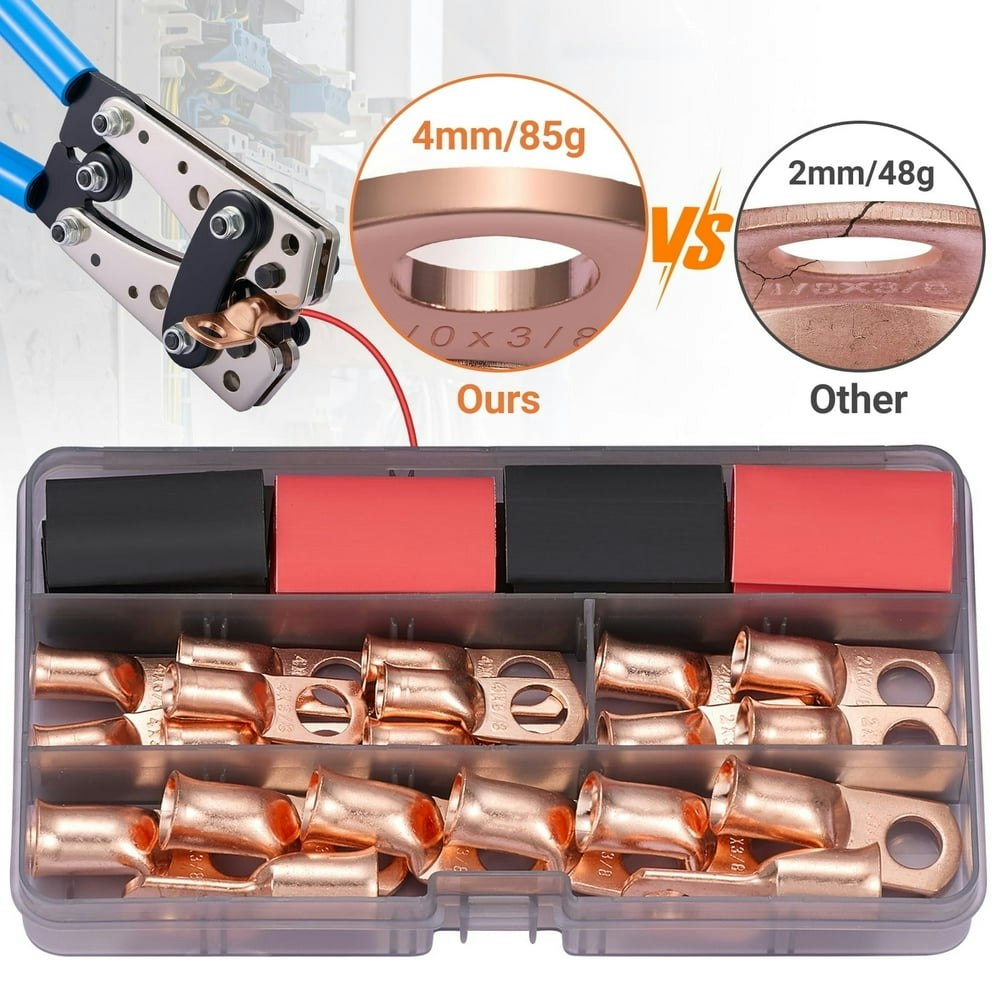 Filluck 40-Piece Battery Cable Wire Lug and Heat Shrink Kit: $24.70 Filluck 40-Piece Battery Cable Wire Lug and Heat Shrink Kit: $24.70