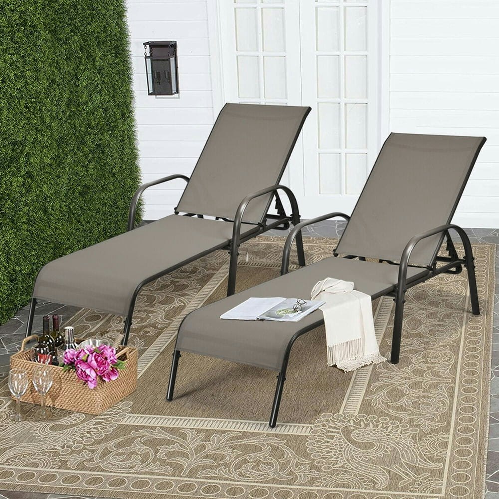 Gymax Adjustable Chaise Lounge Chair 2-Pack: $137.69 Gymax Adjustable Chaise Lounge Chair 2-Pack: $137.69