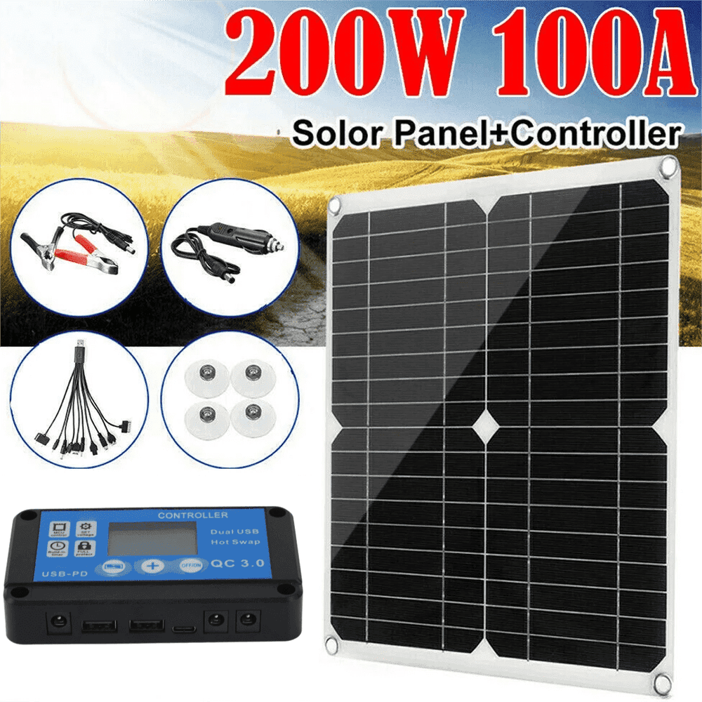200W Solar Panel Kit with 100A Charge Controller: $38.98 200W Solar Panel Kit with 100A Charge Controller: $38.98