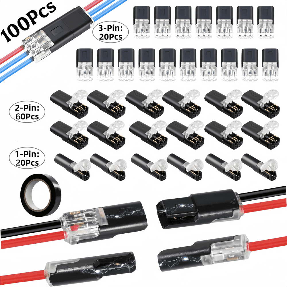 Chrumpton 100-Piece Quick Connect Wire Connectors: $10.44 Chrumpton 100-Piece Quick Connect Wire Connectors: $10.44