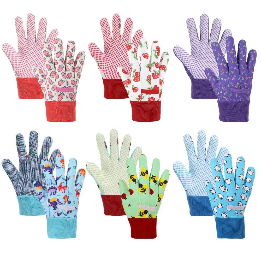 Topjuju Kids Gardening Gloves 6-Pack: $10.44