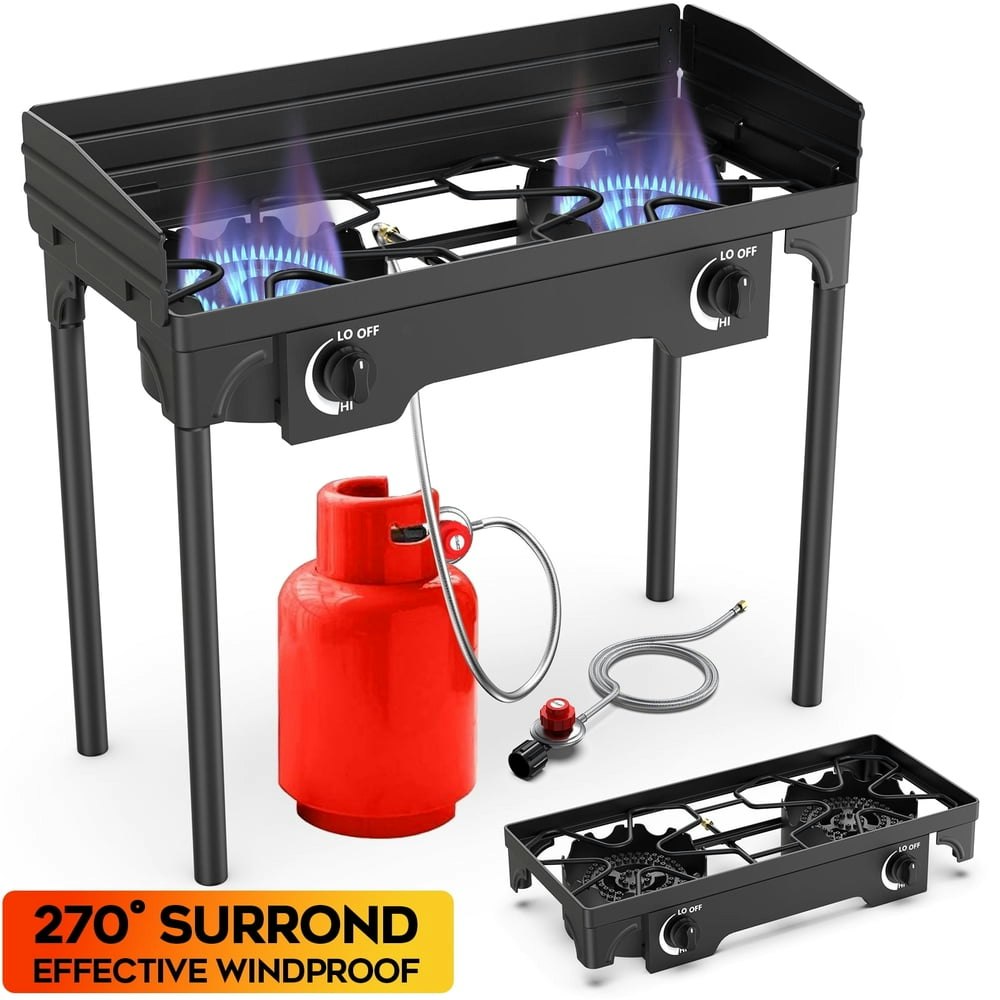 Lnow 150,000 BTU 2-Burner Portable Gas Camping Stove: $125.99 Lnow 150,000 BTU 2-Burner Portable Gas Camping Stove: $125.99