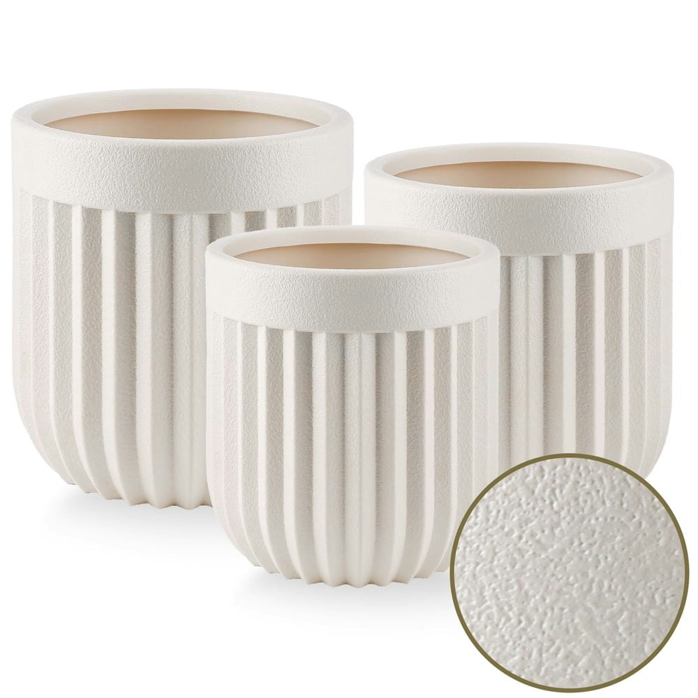 Foukus Fluted Concrete-Like Planter 3-Piece Set: $44.99