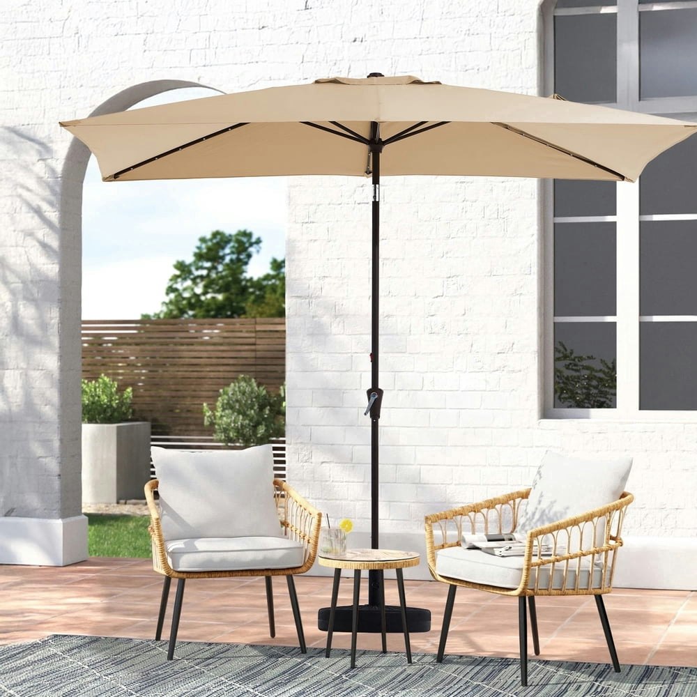 Fandaze 6.5' x 10' Solar LED Rectangular Patio Umbrella: $57.99