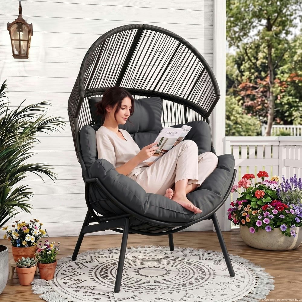 Dovov Oversized Wicker Egg Lounge Chair: $169.98 Dovov Oversized Wicker Egg Lounge Chair: $169.98