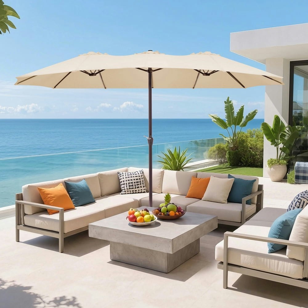 Fundaze 15-Foot Double-Sided Cantilever Patio Umbrella: $76.99