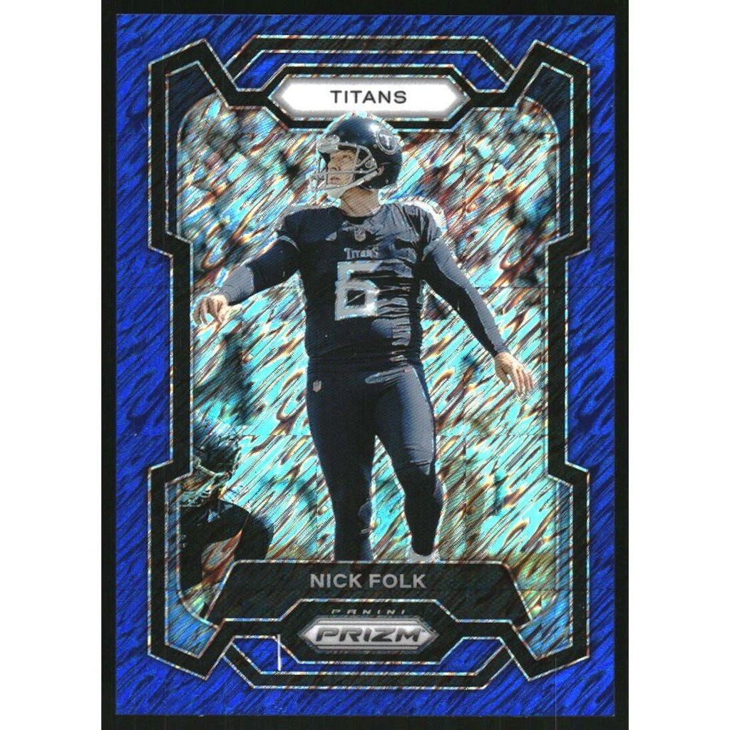 2023 Panini Prizm Nick Folk Blue Shimmer Prizm Card #208: $10