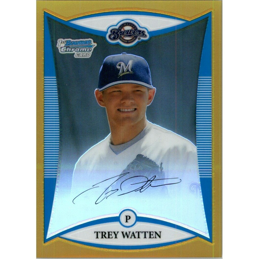 2008 Bowman Chrome Draft Prospects Gold Refractor Trey Watten Trading Card: $18 2008 Bowman Chrome Draft Prospects Gold Refractor Trey Watten Trading Card: $18