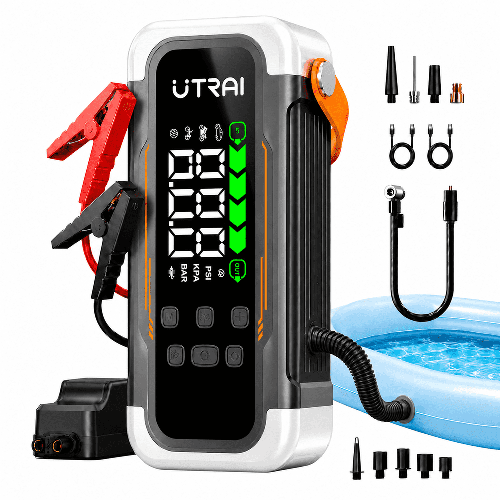 Utrai 8,000A 150-PSI Jump Starter and Air Compressor: $74.99 Utrai 8,000A 150-PSI Jump Starter and Air Compressor: $74.99