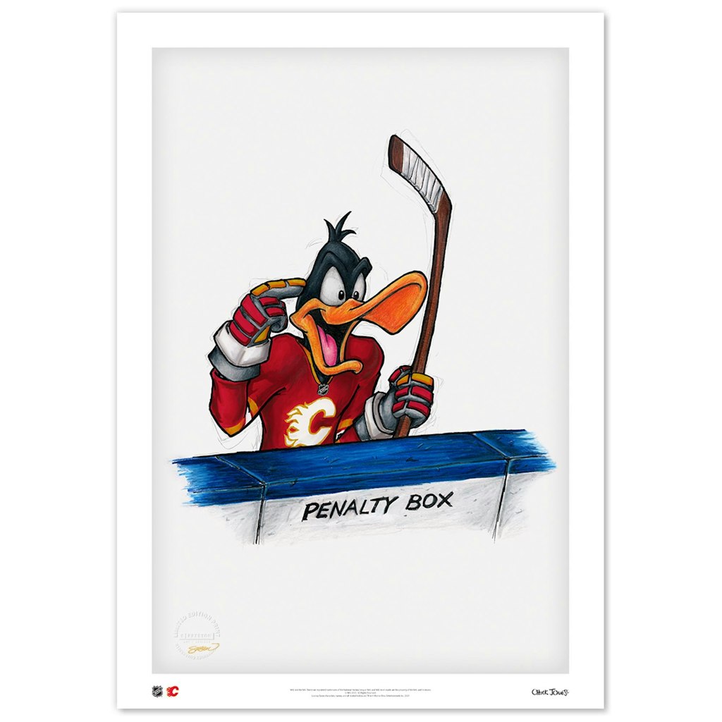 Daffy Duck Calgary Flames 24" x 36" Fine Art Print: $159.99 Daffy Duck Calgary Flames 24" x 36" Fine Art Print: $159.99