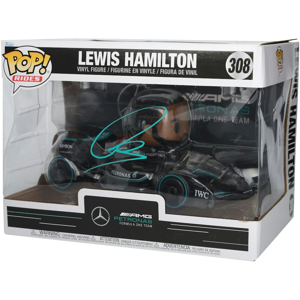 Lewis Hamilton Mercedes-AMG Petronas F1 Team Autographed Funko Pop! Vinyl Figurine: $2,199.99 Lewis Hamilton Mercedes-AMG Petronas F1 Team Autographed Funko Pop! Vinyl Figurine: $2,199.99