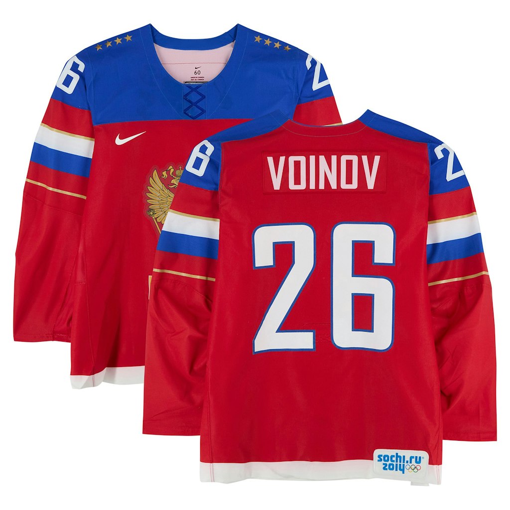 Slava Voynov #26 Red Team Russia 2014 Olympic Game-Used Jersey: $1,999.99